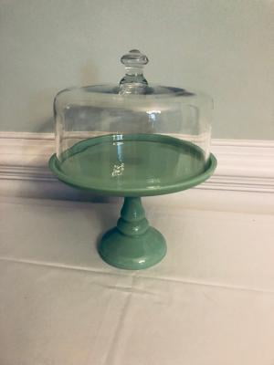 The Pioneer Woman Timeless Beauty 10-inch Cake Stand with Glass Cover, Mint  Green