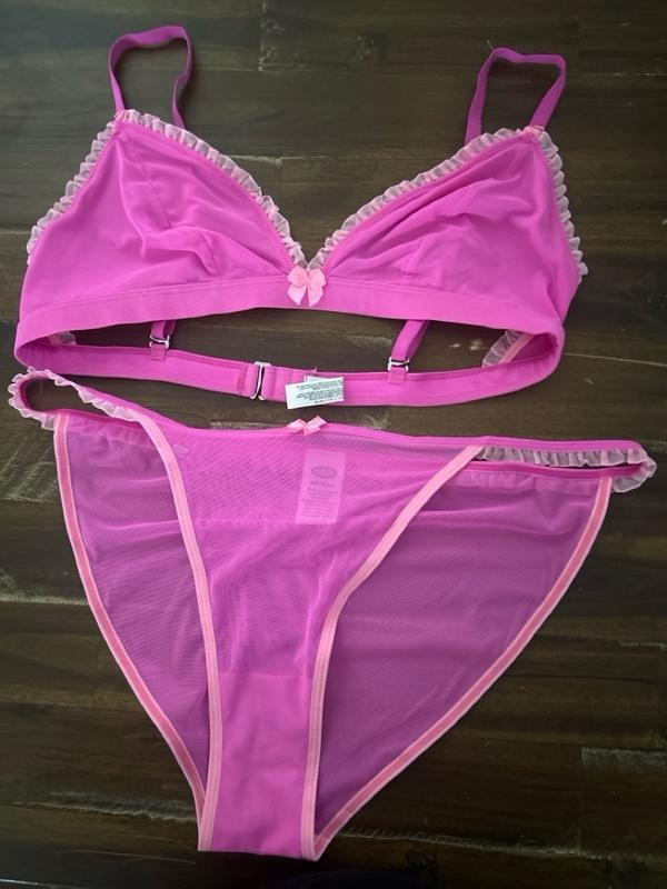Parade Ruffle Triangle Bralette and Cheeky Set XS-3XL Nylon