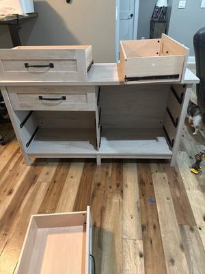 better homes and gardens modern farmhouse 6 drawer dresser Better Homes & Gardens Modern Farmhouse 56.85" Wide 6 Drawer Dresser, Rustic White Finish