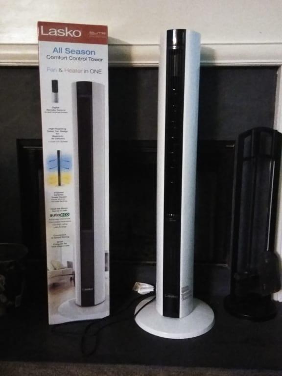 All Season 1500 Watt Electric Oscillating Space Heater And Fan Combo Tower With Heating Cooling Appliances Home Garden