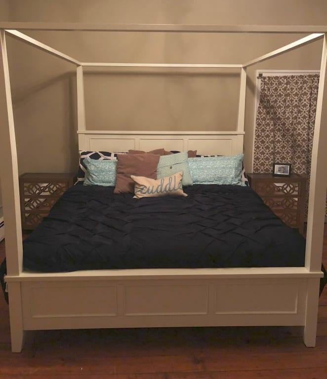 Naples White Queen Canopy Bed Com Naples White Queen Canopy Bed, Naples White Queen Canopy Bed