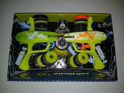 Disc Domination Duel Zip Shot with Foam Disc Shooters - 2 Shooters
