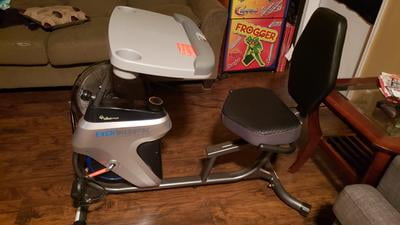 EXERPEUTIC 2500 ExerWork Bluetooth Smart Cloud Fitness Adjustable Desk Recumbent Bike with Free APP Walmart