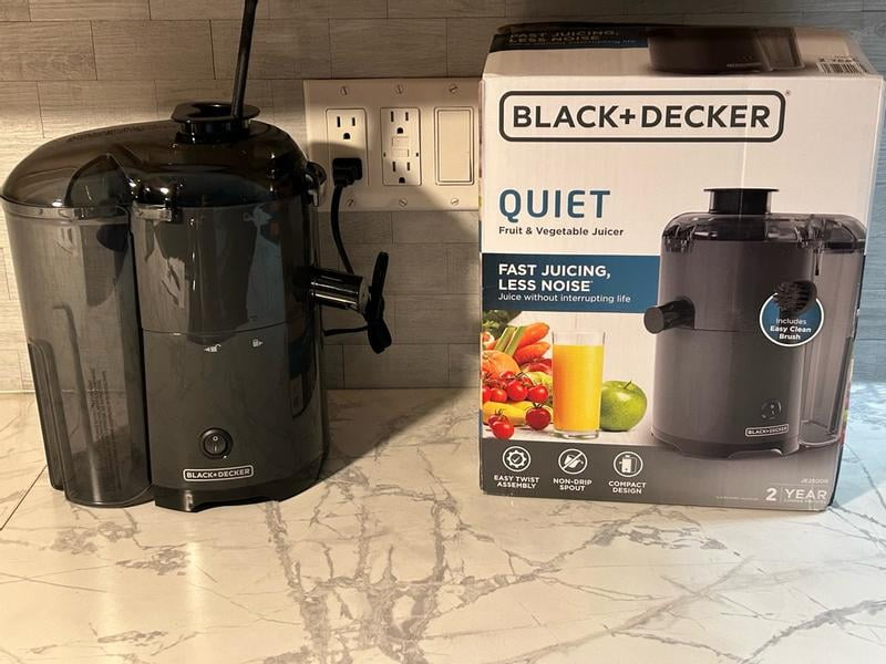 BLACK+DECKER 400W ジューサー Black+Decker 400W Compact Self-Cleaning Juice Extractor, Quiet