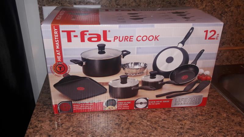 T-FAL T-fal Pure Cook, 18-Piece Non-Stick Cookware Set, Black B249SIDI