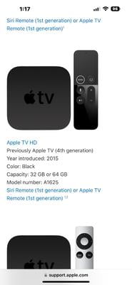 Apple TV HD 32GB Media Player (2nd Generation) - New Device with