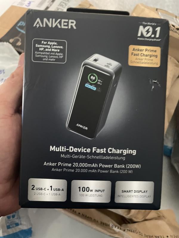 Anker Prime 20k Mah Portable Power Bank, 200W, 2 USB C Ports