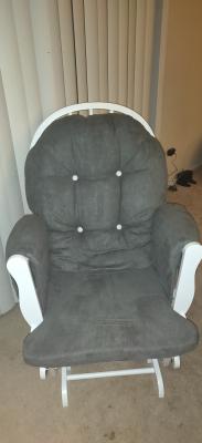 baby relax carly gray & white nursery glider & ottoman