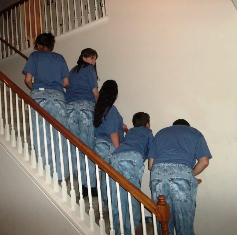 mens denim look lounge pants