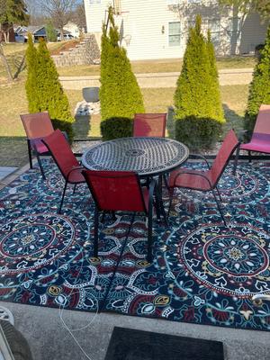 ケアベア　カーテン　Sears PERMA PRESTO ヴィンテージ Mainstays 5x7 Outdoor Rug, Medallion Pattern, Durable