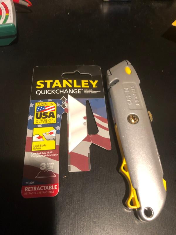 Stanley Quick-Change Utility Knife 3 x Blade(s) - 6 Cutting Length -  Straight Cutting - 0.8 Height x 3 Width - Black, Silver 