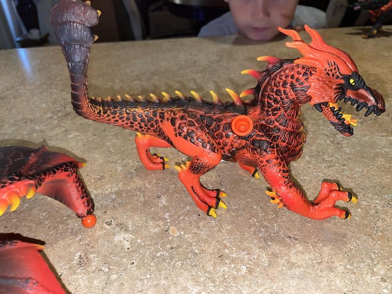 Dragon de lave,Figurine dragon schleich avec des parties mobiles, Dragon rouge jouet de la collection créature ELDRADOR pour