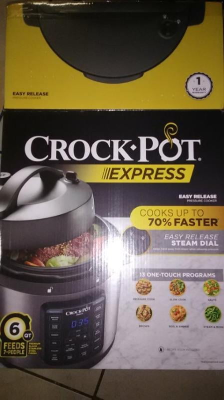 2100467 Crock-Pot Express Easy Release  6 Quart Slow, Pressure, Multi  Cooker, 6QT, Stainless Steel - Black Friday