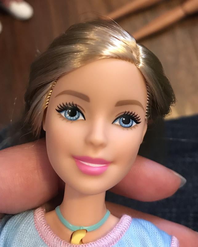 Barbie Care Meditation Doll with 5 LED Lights Guided Exercises Puppy Emoji Accessories Walmart