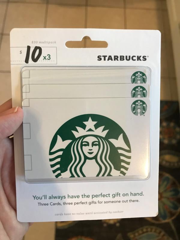 Starbucks 30 Multipack 3 10 Gift Cards Walmart Com Walmart Com