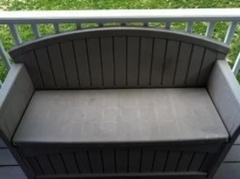 Suncast 50 Gallon Resin Outdoor Deck Storage Bench For Patio Light Taupe Com Suncast 50 Gallon Resin Outdoor Deck, Suncast 50 Gallon Patio Bench With Storage