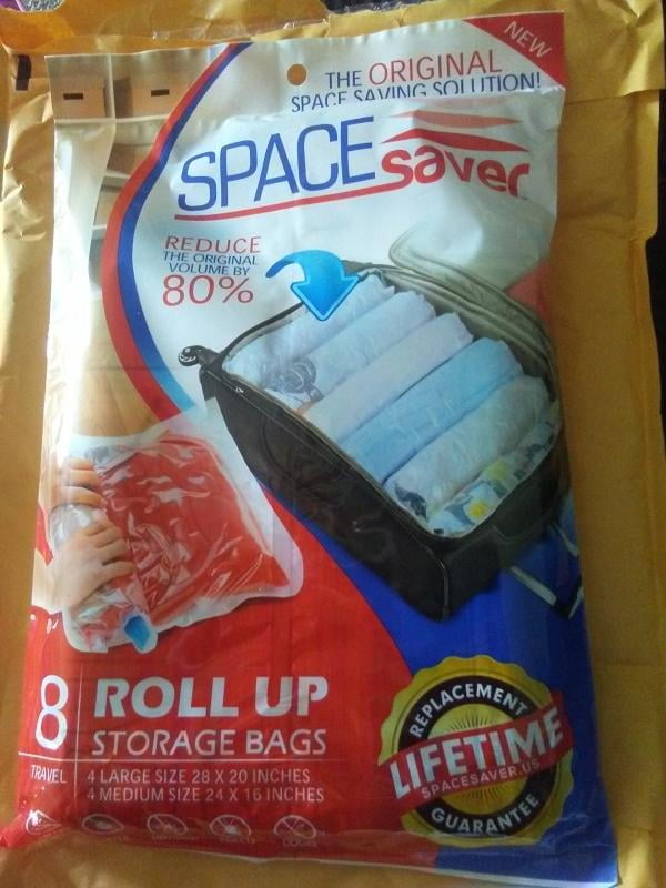 Homlly 10pcs Travel Roll-Up Compression Space Saver Bags - No Vacuum or  Pump Needed