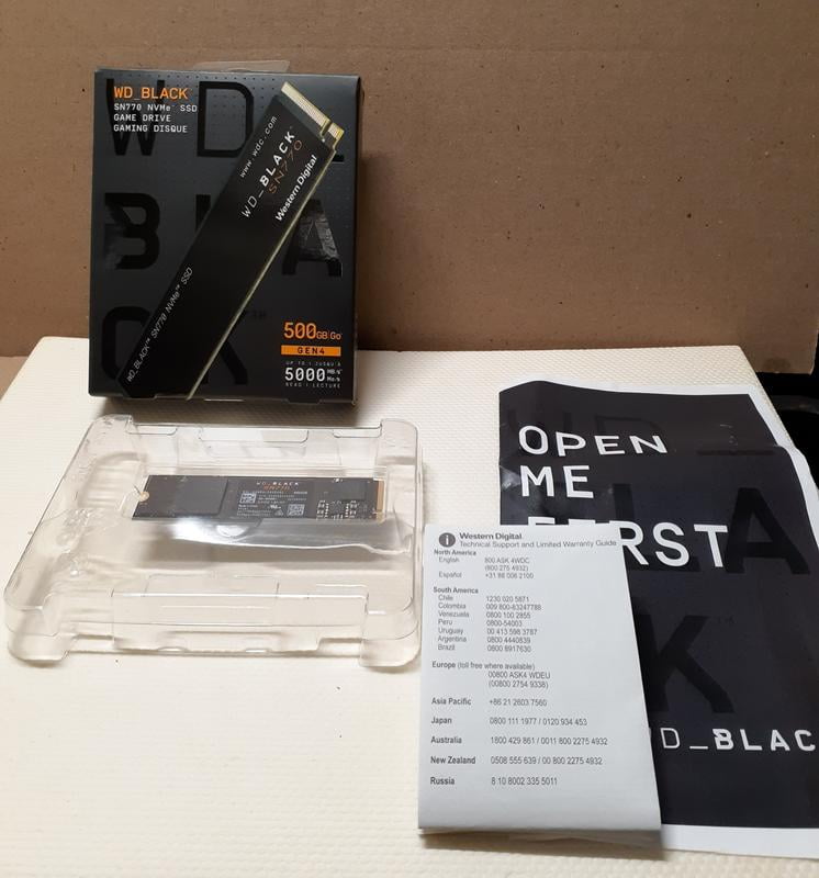 WD_BLACK SN770 500GB NVMe Gaming SSD - Gen4 PCIe, M.2 2280, Up to