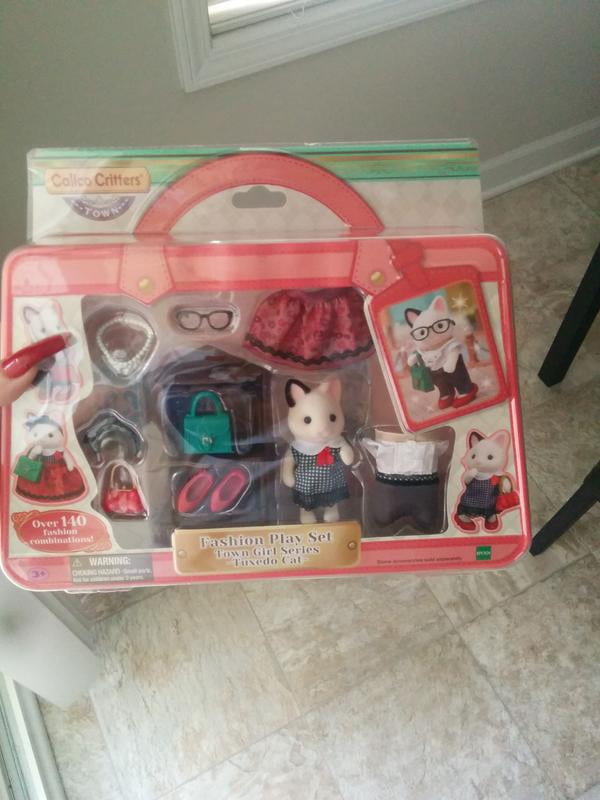 Calico Critters Fashion Playset Tuxedo Cat, Dollhouse Playset with