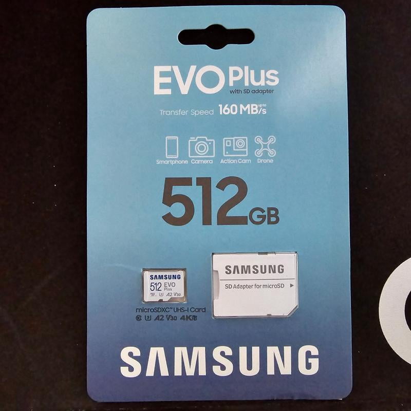 Samsung EVO Plus 512 GB Class 10/UHS-I (U3) V30 microSDXC, 1