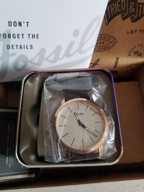 44mm Silver Dial Leather Watch 