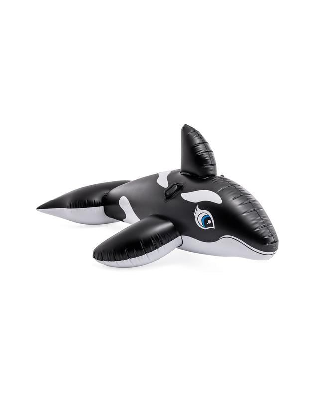 Orca Whale Ride-On Inflatable Pool Float Toy with Handles for Ages
