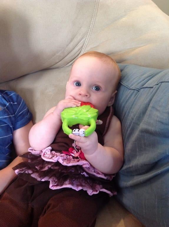 vibrating strawberry teether