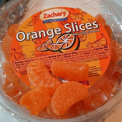 Zachary Orange Slices Jelly Candy, 32 oz Tub, Fruit Slice Shape