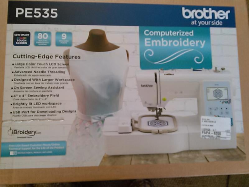 Brother Embroidery Machine, PE535, 80 Built-in Designs, 9 Font