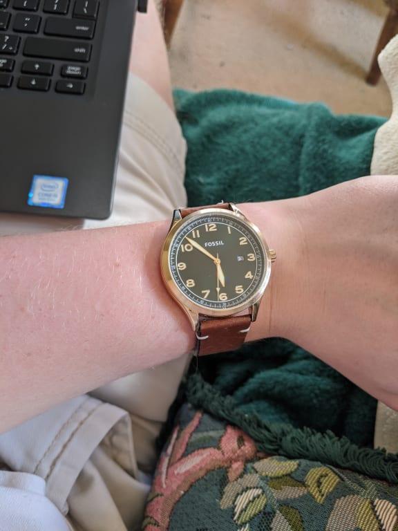 Wylie Three-Hand Brown Leather Watch 