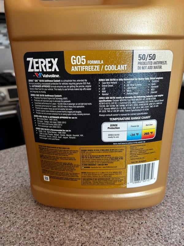 Zerex Engine Coolant ZXG05RU1 G-05; Pre-Mixed 50-50; Yellow; 1