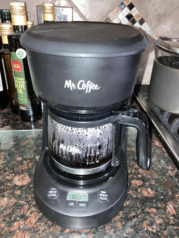 Mr Coffee 5 Cup Programmable Coffee Maker 25 Oz Mini Brew Brew Now Or Later Black Walmart Com Walmart Com