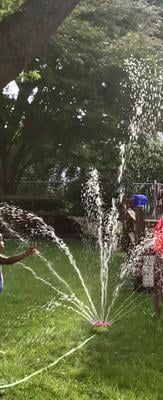 melissa & doug sunny patch pretty petals flower sprinkler toy with hose attachment