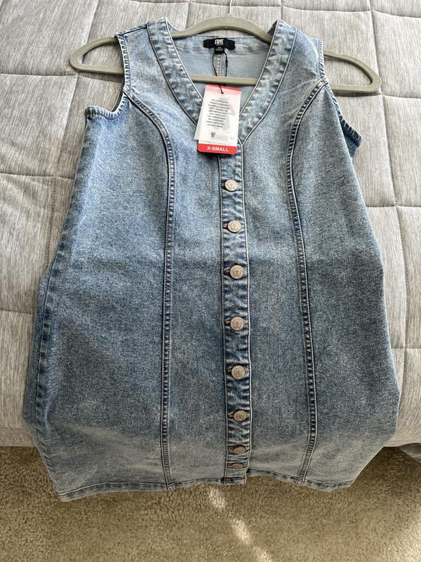 sam's club denim dress Frye Women's Denim Midi Button Front Dress