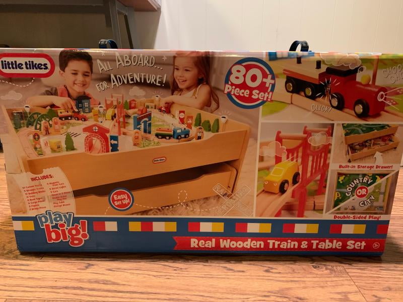 real wood toys train table