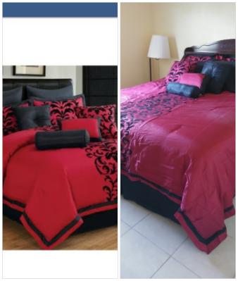 10 Piece Dawson Black And Red Comforter Set Walmart Com