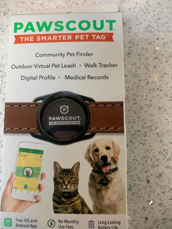 Medical Profiles No Monthly Fees Bluetooth, not GPS Pawscout Smarter Pet Tag: Dog /& Cat Community Pet Tracker Pet Points of Interest Walk Tracker Virtual Pet Leash