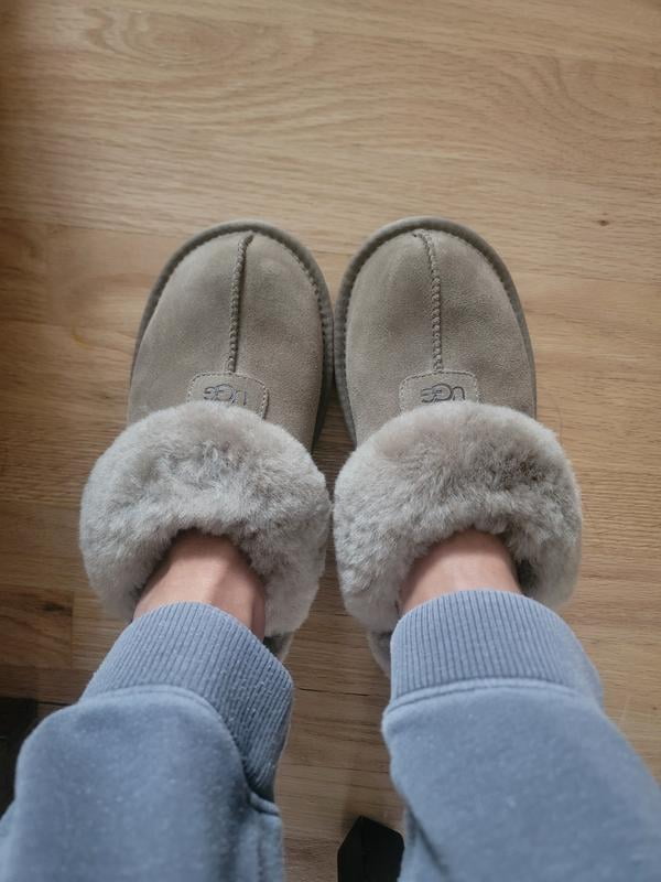 UGG Women's Coquette Grey Slipper with Soft Sheepskin and