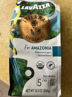 Lavazza ¡Tierra! for Amazonia Whole Bean Coffee, Medium Roast, 100