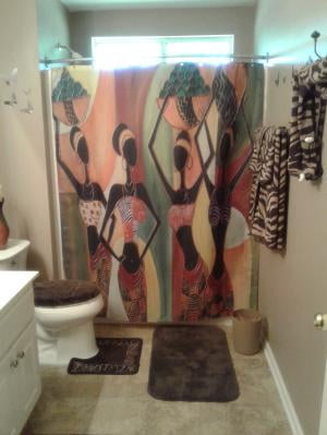 African Woman Waterproof Bathroom Shower Curtain Art Decor Afrocentric In Tribal Dresses 60 X 72 Inch Walmart Com Walmart Com