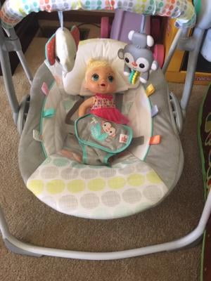 bright starts pretty in pink butterfly cutouts portable swing