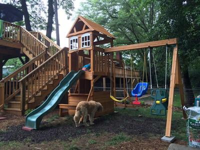 kidkraft cranbrook wooden playset swing set