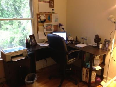 Ameriwood L Shaped Office Desk With Side Storage White Sonoma Oak
