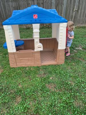 Step2 Neat And Tidy Cottage Blue Playhouse For Toddlers Walmart Com