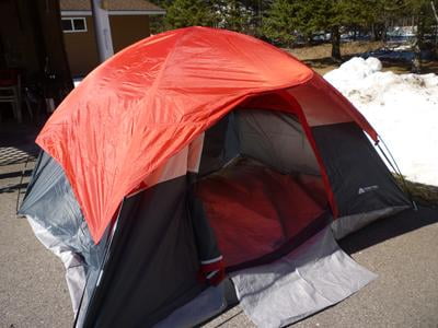 Ozark Trail 9 ft. x 7 ft. Red 4-Person Dome Tent, with 48