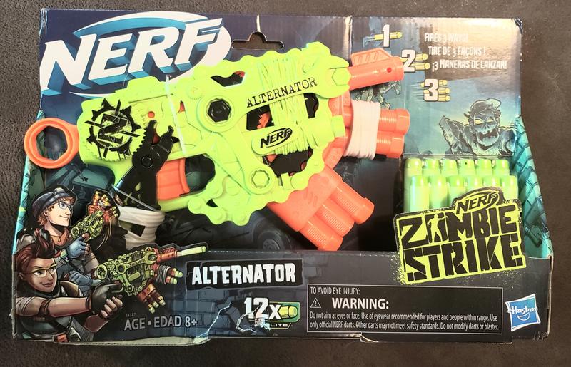 Nerf Zombie Strike Alternator Blaster, 6 Dart Capacity, 12 Official Nerf  Darts 