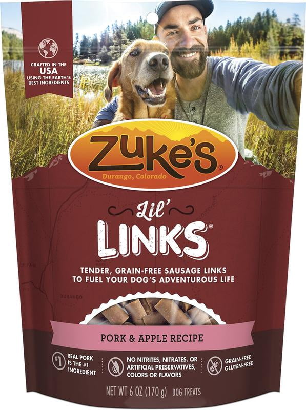 Zuke's Lil' Links Soft Dog Training Treats, Natural Pork & Apple