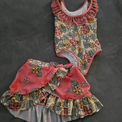 Moana 2 Toddler Girl Ruffle One- Piece Swimsuit and Sarong Set, 2