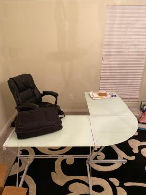 Atrium Metal And Glass L Shaped Computer Desk Multiple Colors Glass L Shaped Computer Desk