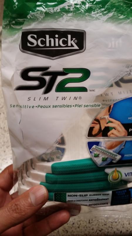 Schick, Slim Twin Sensitive Men's Disposable Razor, 12 ct, Green